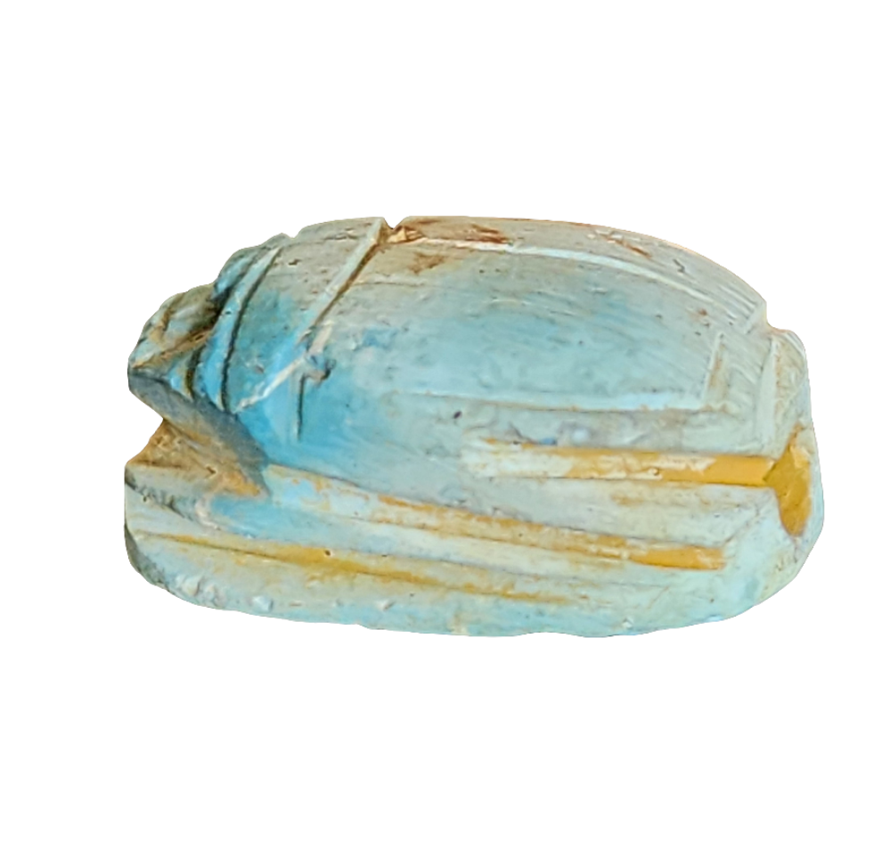 Egyptian Amulet with hieroglyphics carved scarab