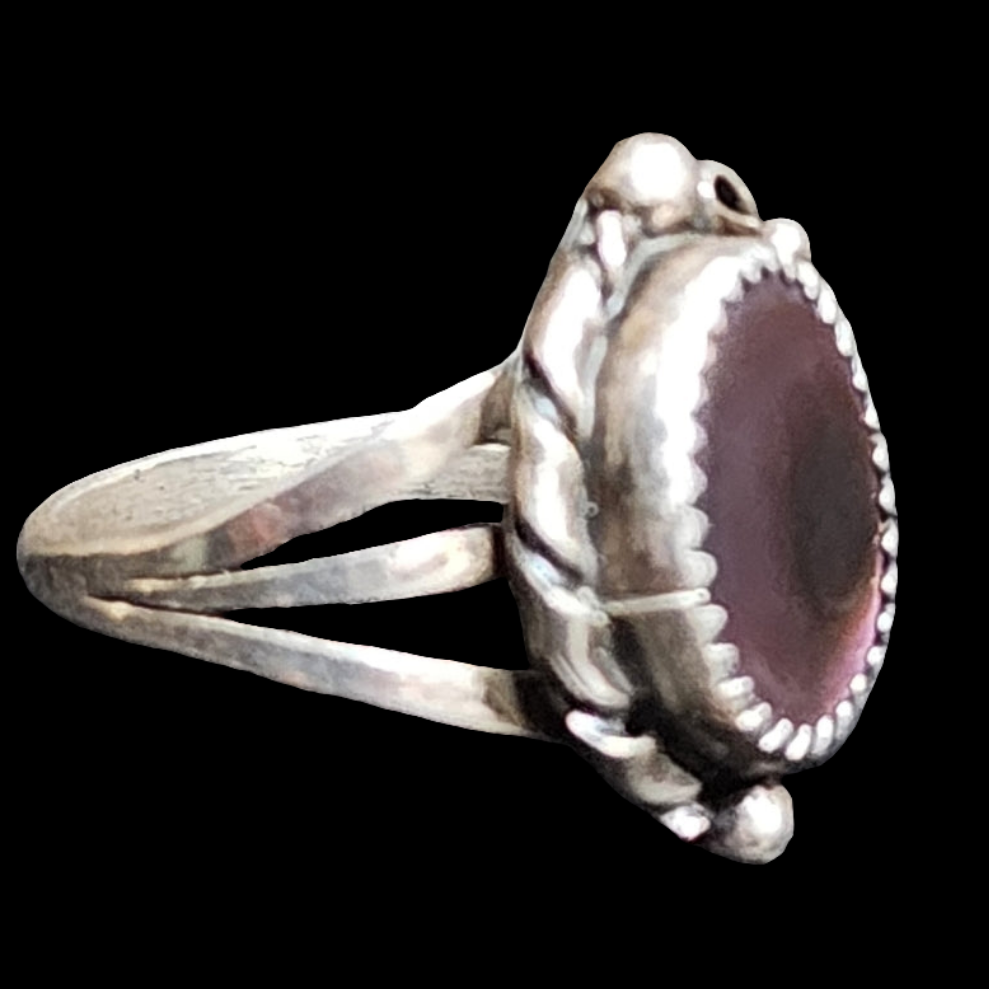 Southwestern sterling silver pink mother of pearl ring size 8.5