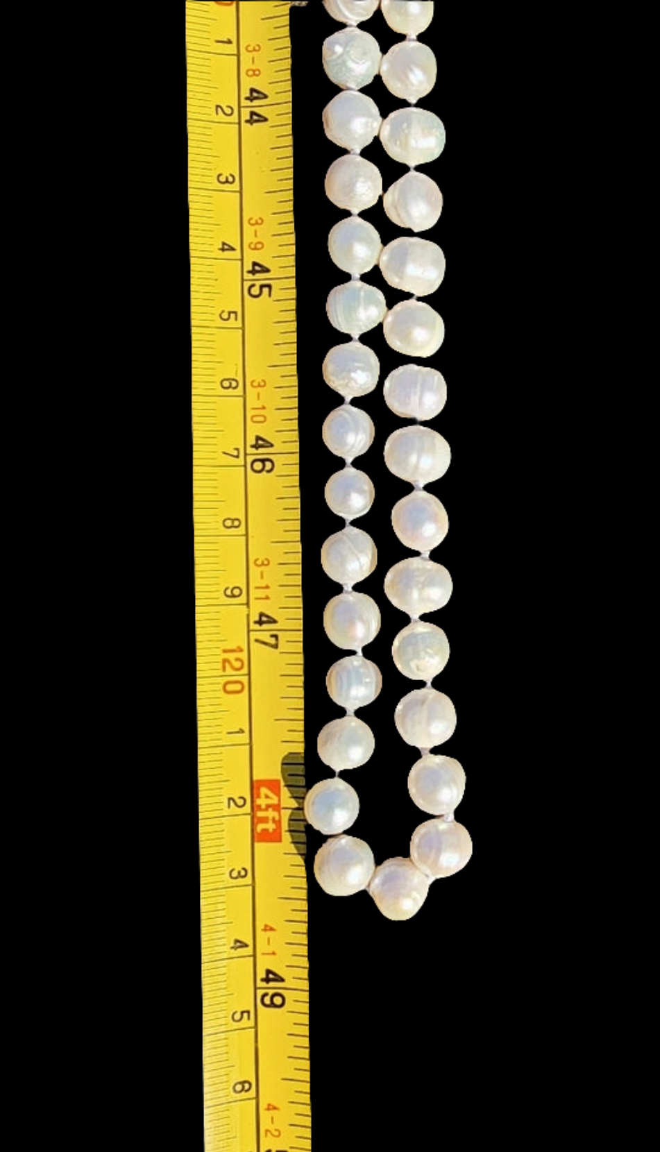 Knotted Authentic pearl pearls necklace fine jewelry hangs 4 foot long strand