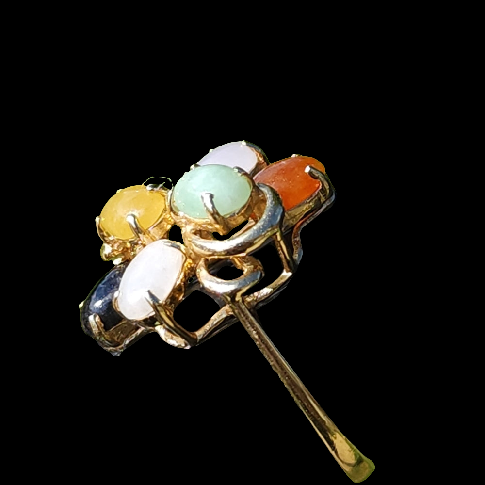 14k gold multi gemstone ring size 6