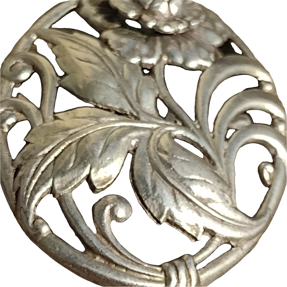 Antique sterling silver flower brooch pin floral statement mens brooch trend