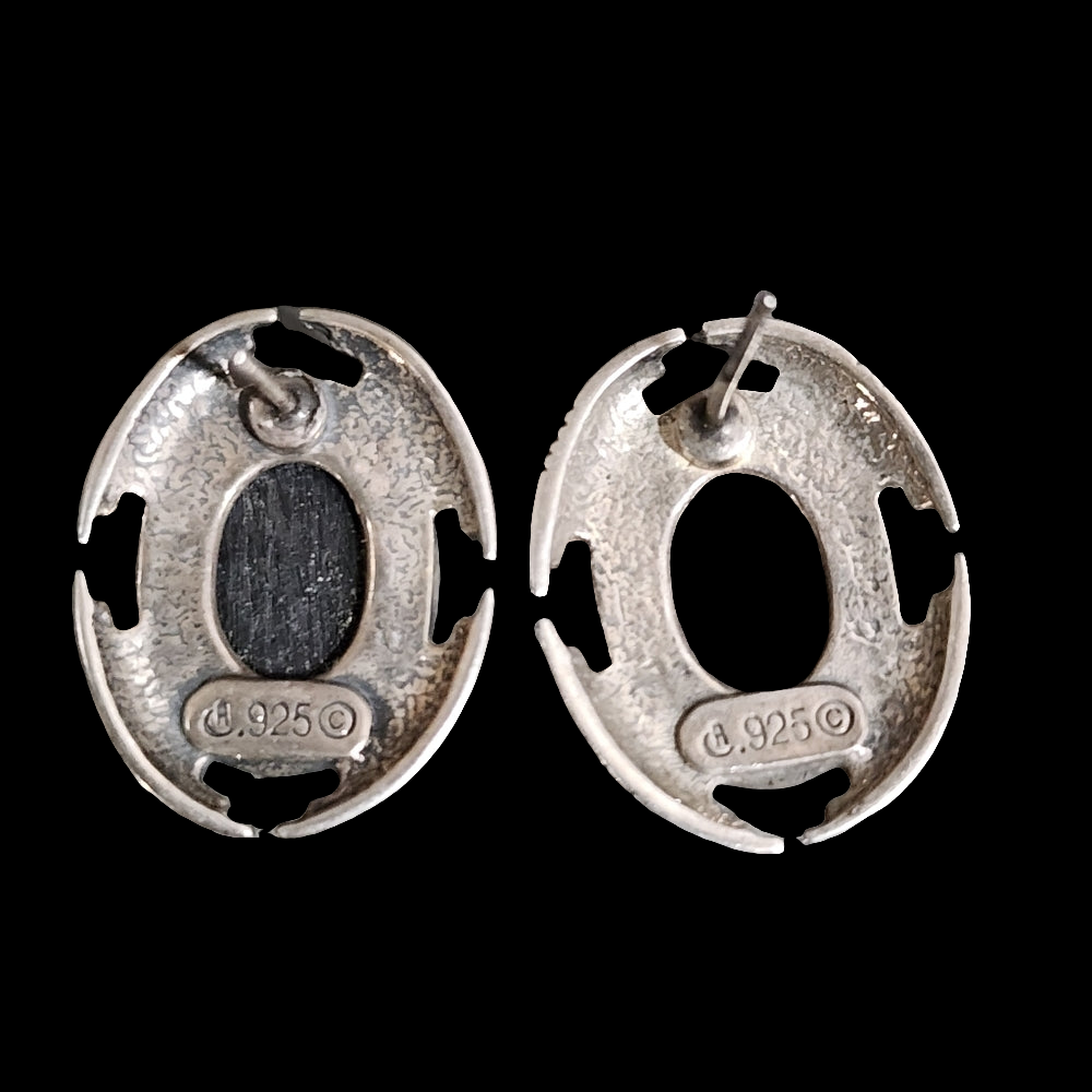 Carolyn Pollack Relios Native American earrings multi stone inlay sterling 925