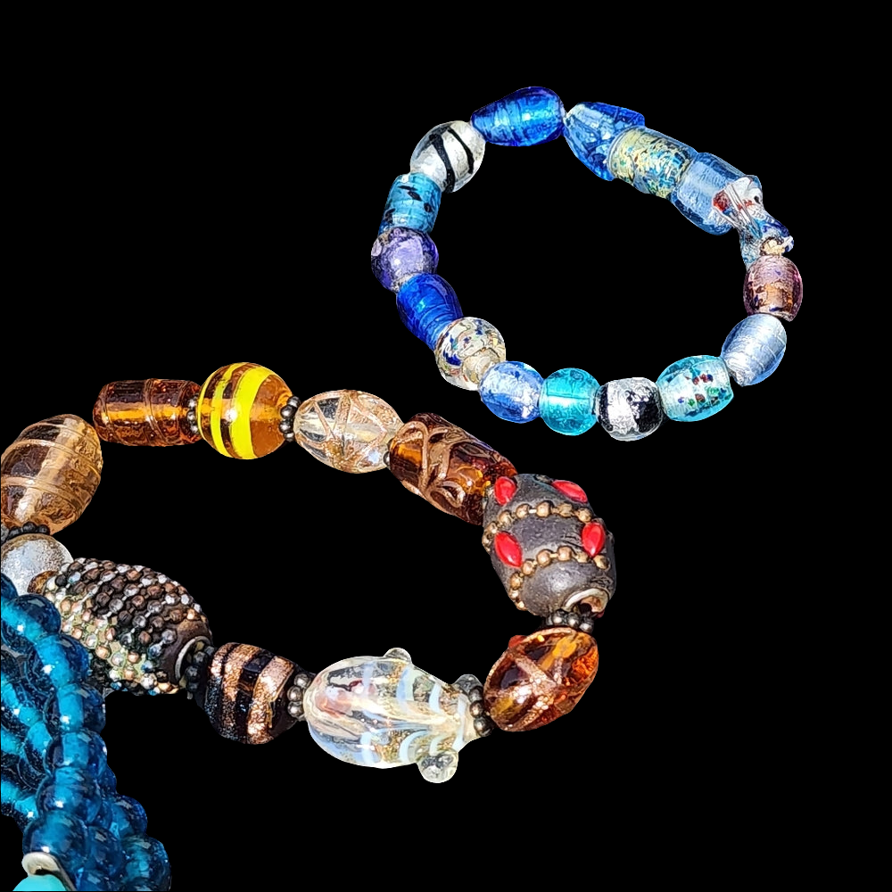 Jewelry nice lot of glass beads stretch bracelets cheap for resale