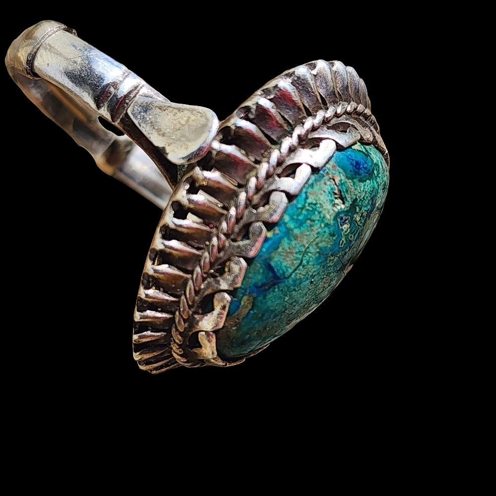 Vintage sterling silver Native American turquoise ring size 7 Robin egg blue