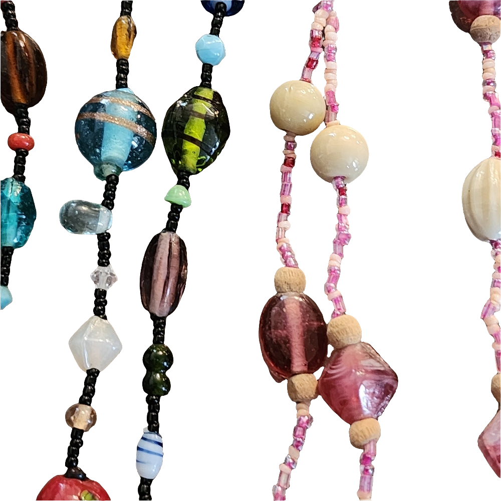 Vintage lot of three glass beaded necklaces art glass costume jewelry
