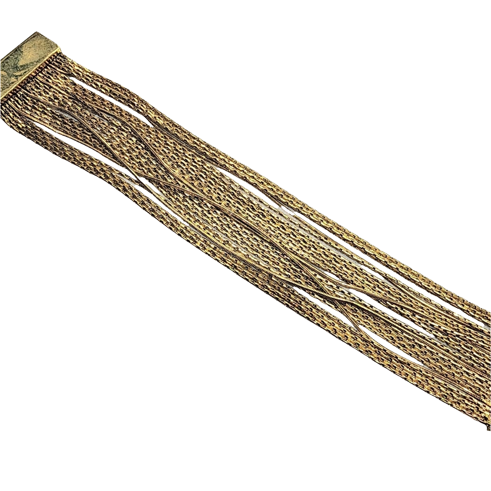 Designer multi-strand gold tone bangle bracelet dvf Diane von Furstenberg