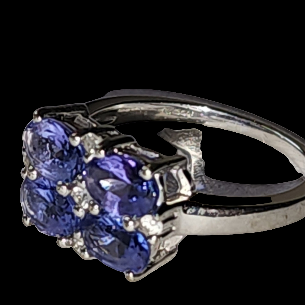 10k white gold purple tanzanite ring size 6 fine jewelry