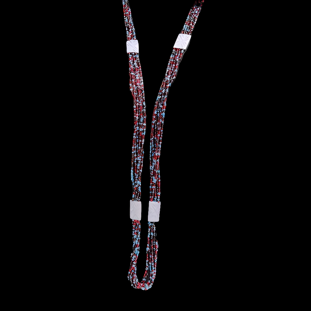 Fashion 7 strand handmade glass beaded necklace layer red blue beads