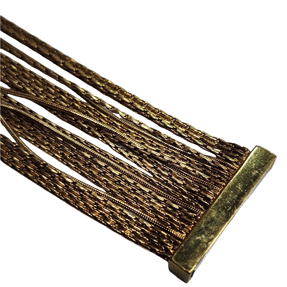 Designer multi-strand gold tone bangle bracelet dvf Diane von Furstenberg