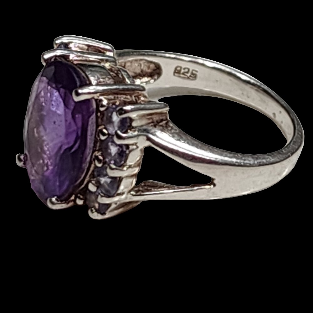 Sterling silver ring with purple amethyst type Stone size 6.5