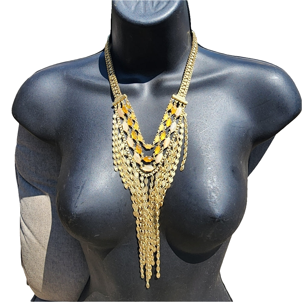 Bundle lot 2 Lucky Brand necklaces bib & faux turquoise drop necklace jewelry