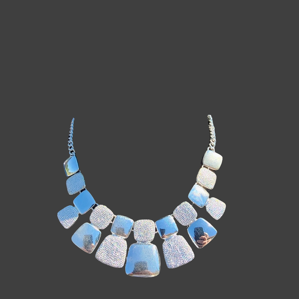 Vintage Liz Claiborne silver tone necklace bracelet matching set lot bundle