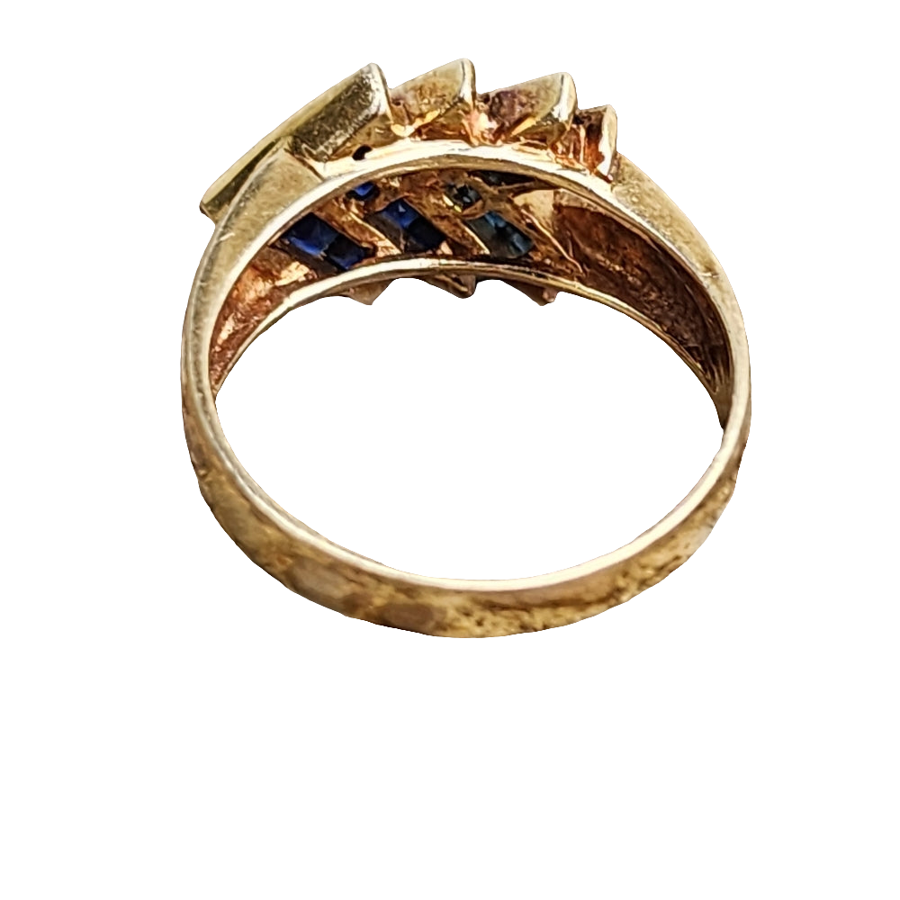 14k gold blue sapphire ring size 6.5 wedding anniversary promise