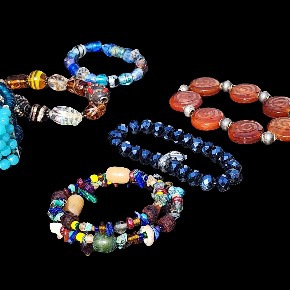 Jewelry nice lot of glass beads stretch bracelets cheap for resale