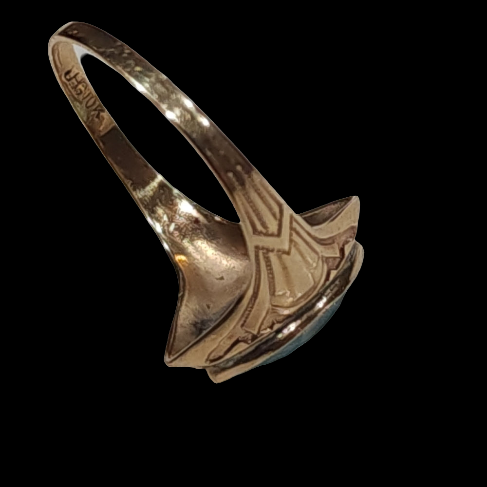 Antique 10k karat gold ring with blue stone size 5.25
