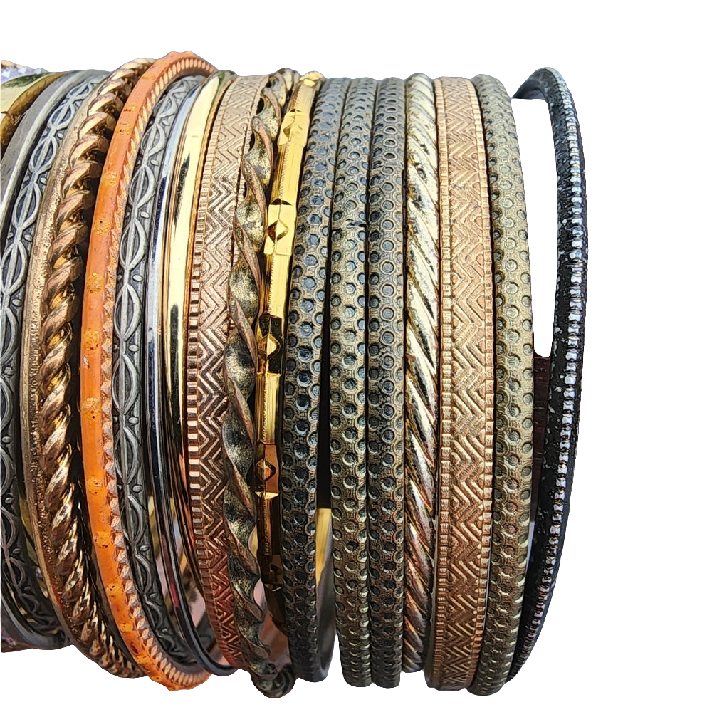 Lot of 40 bangle bracelets jewelry resale wear silver and gold tone