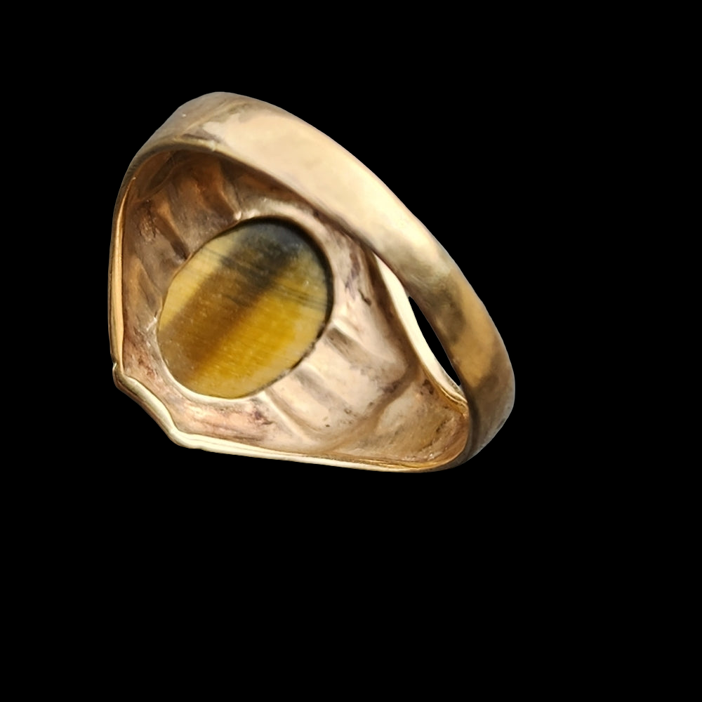 Antique 10K karat yellow gold carved Cameo ring size 10.75 unisex fine Jewelry