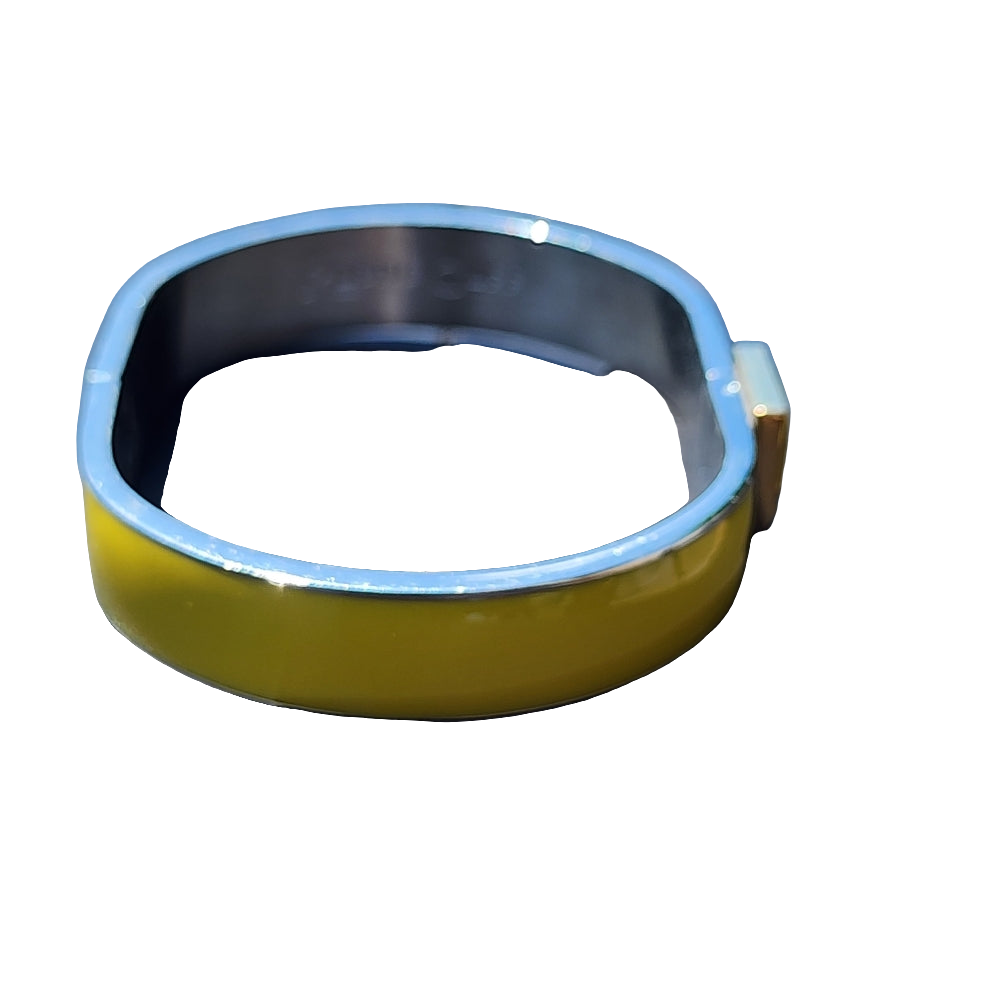 Rustic Cuff yellow enamel bracelet fashion costume jewelry