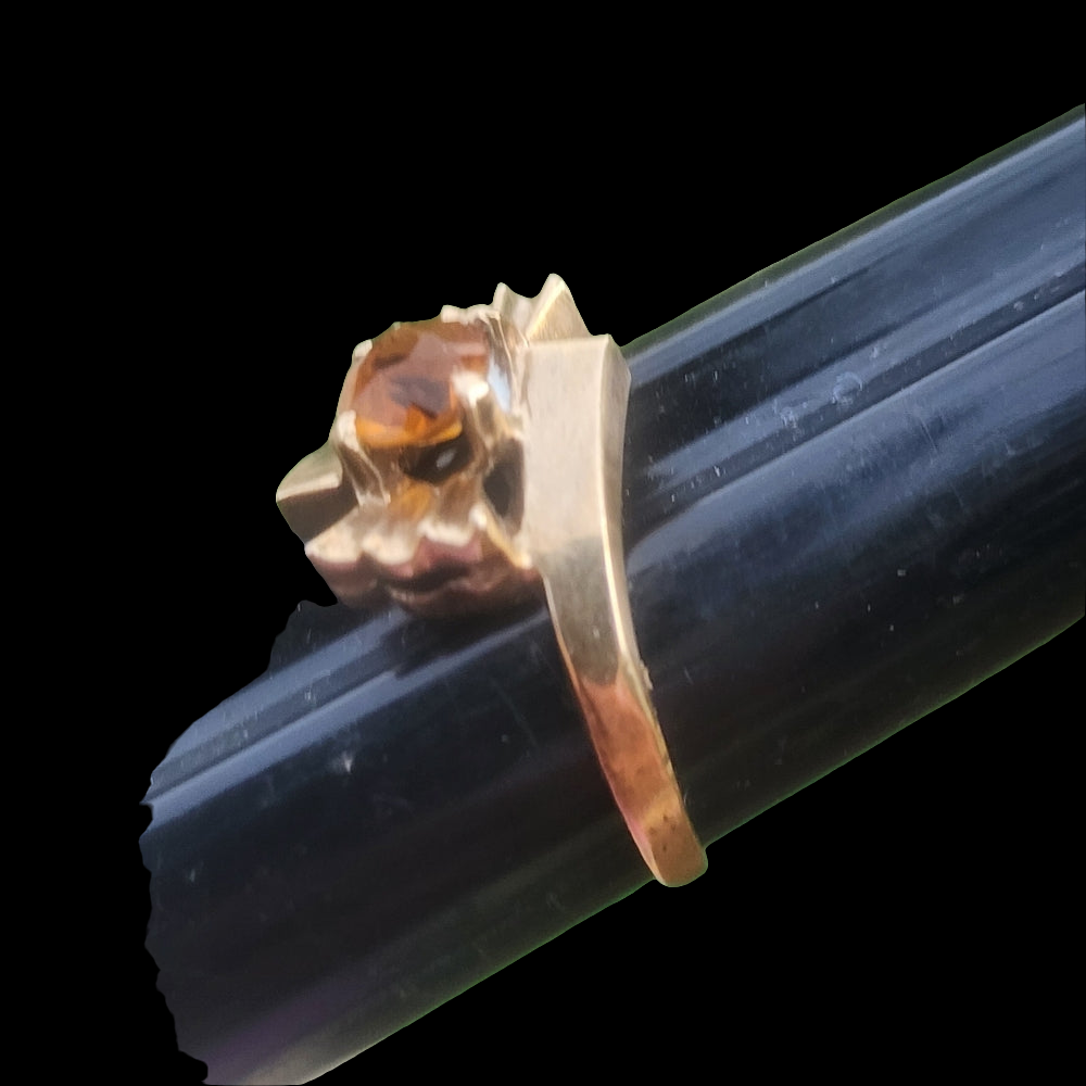 Antique Dainty 10k gold citrine ring size 6.25 fine jewelry wedding engagement