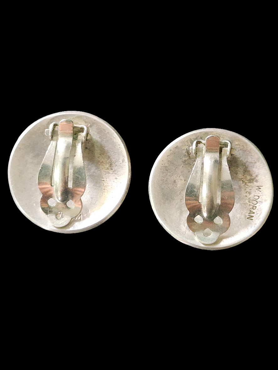 Sterling silver native american motif mix match clip on earrings by Walt Doran