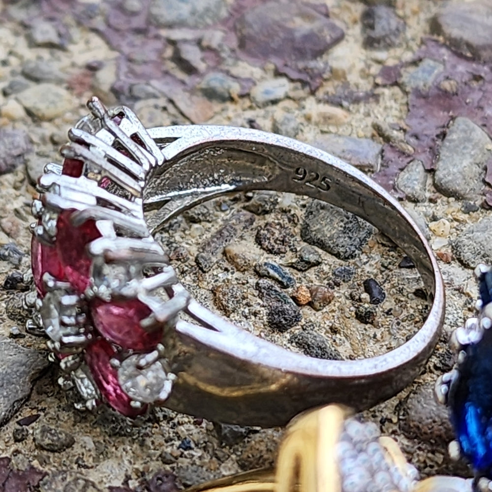 Lot 3 FAKE marked 925 sterling silver rings ring sizes are 7.5 8 8