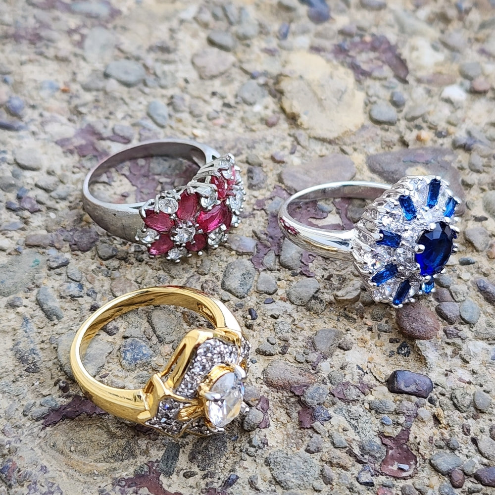 Lot 3 FAKE marked 925 sterling silver rings ring sizes are 7.5 8 8