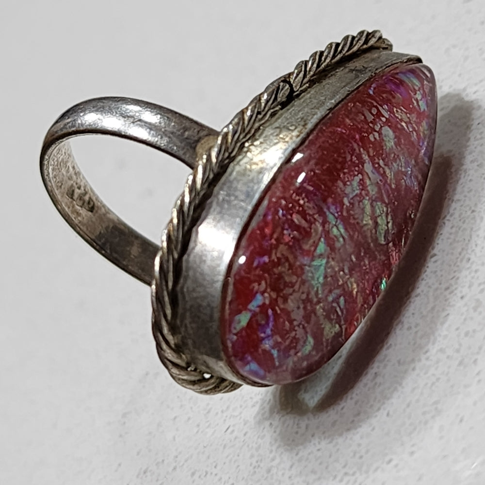 Sterling silver dragon's breath ring size 8.5
