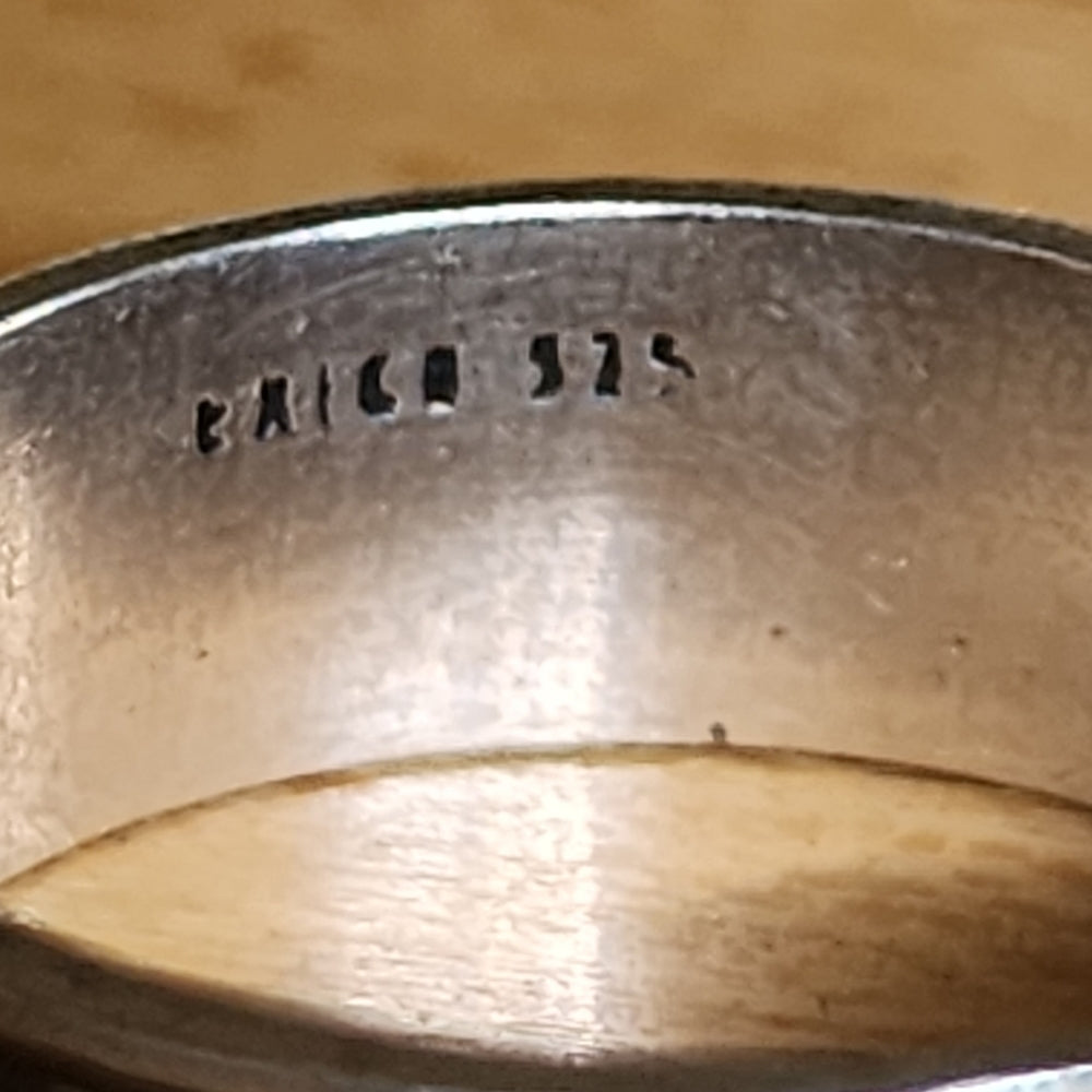 Vintage Mexican sterling silver ring band with waves size 10