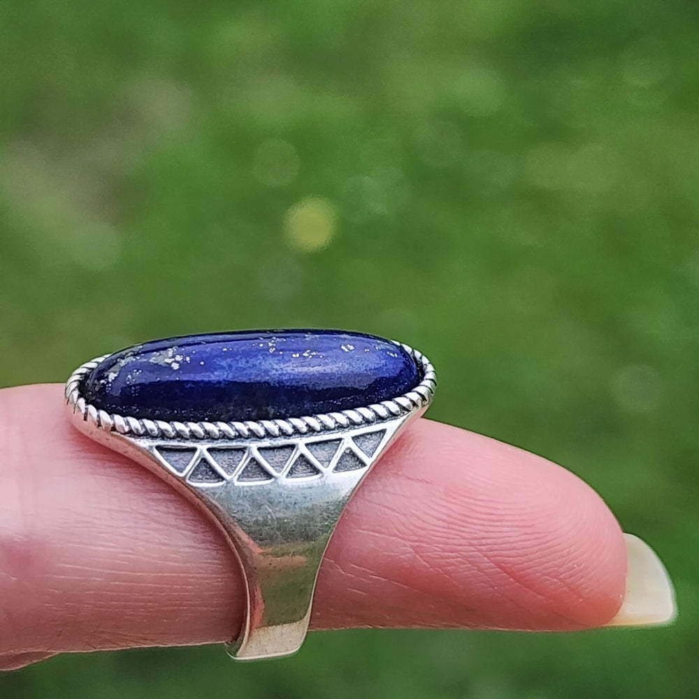 Dakota West Design sterling silver blue lapis lazuli size 6
