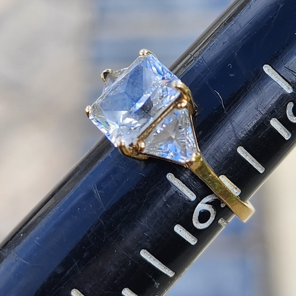 14k karat yellow gold cz wedding engagement promise ring