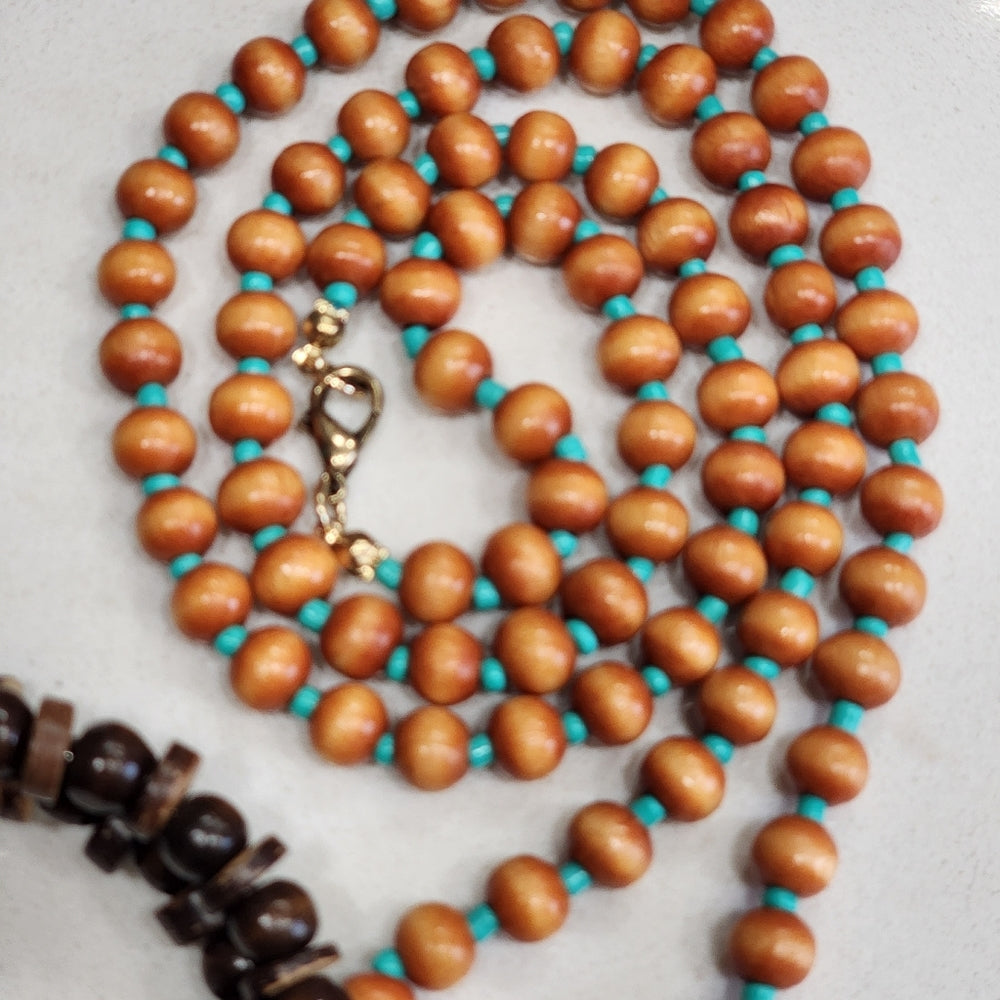 Costume fashion jewelry organic lot wooden necklaces bracelet tassel flower