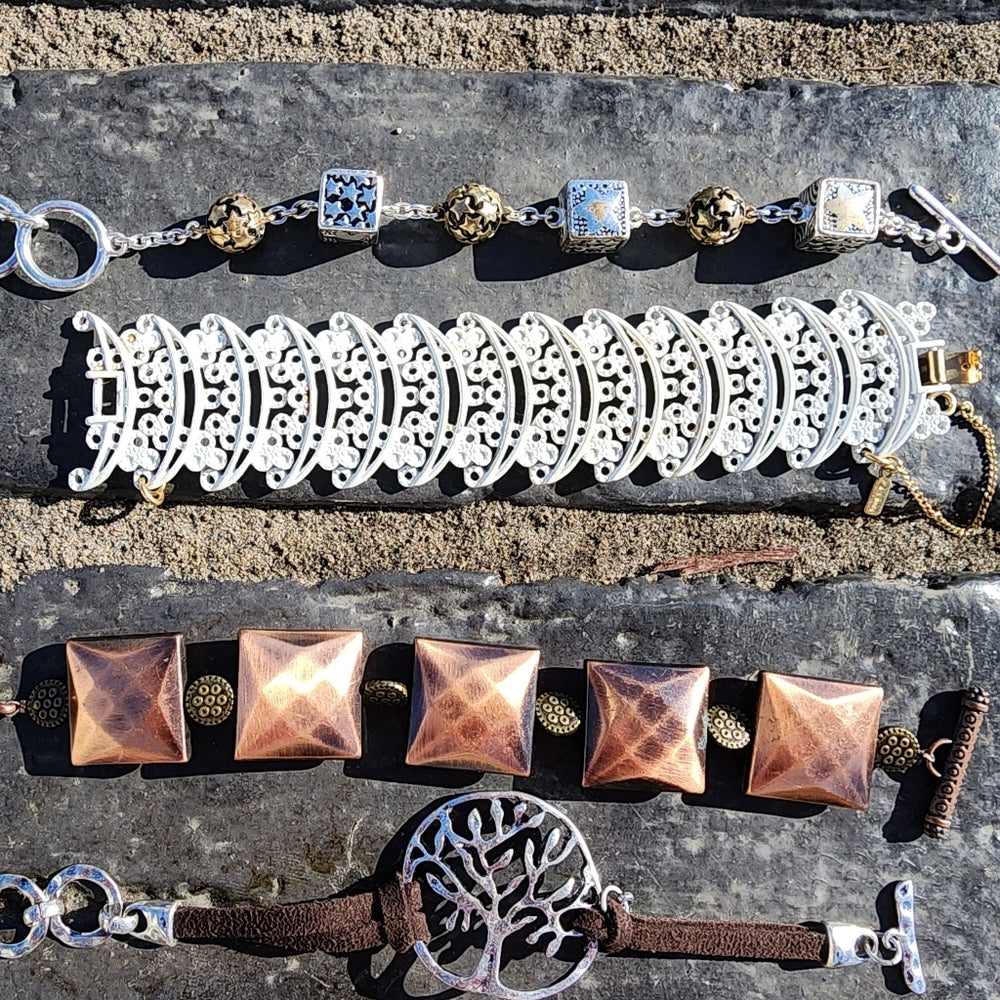 Lot of costume fashion jewelry bracelets Tree of Life Monet