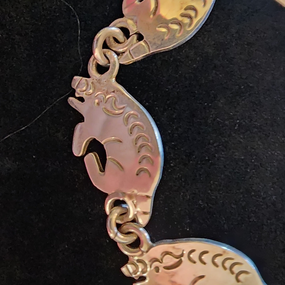 Mexican sterling silver vintage Pig or anteater bracelet great quality