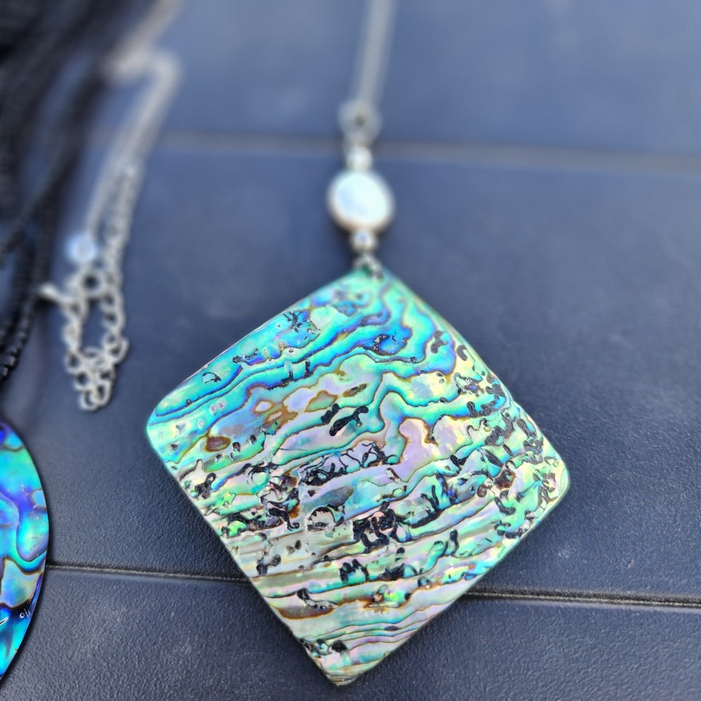 Bundle lot Abalone pendant necklaces costume fashion jewelry 1 sterling silver