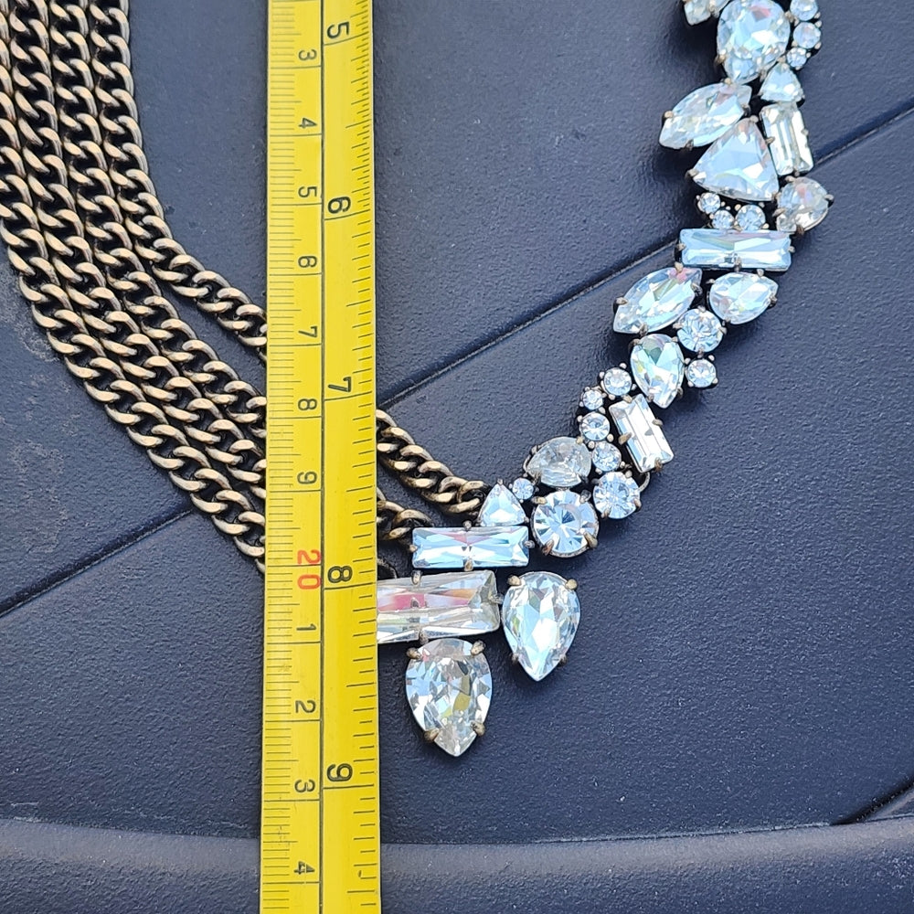 Costume fashion jewelry Baublebar rhinestone gold tone necklace