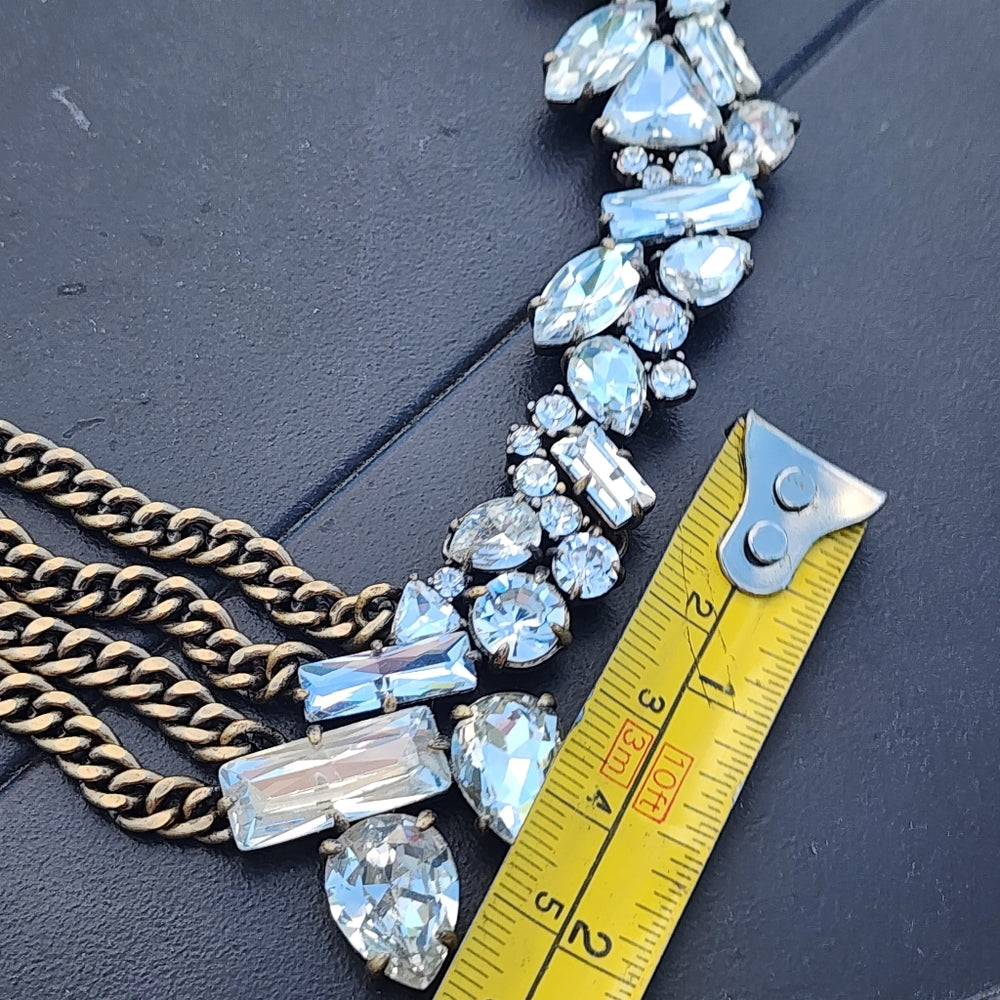 Costume fashion jewelry Baublebar rhinestone gold tone necklace