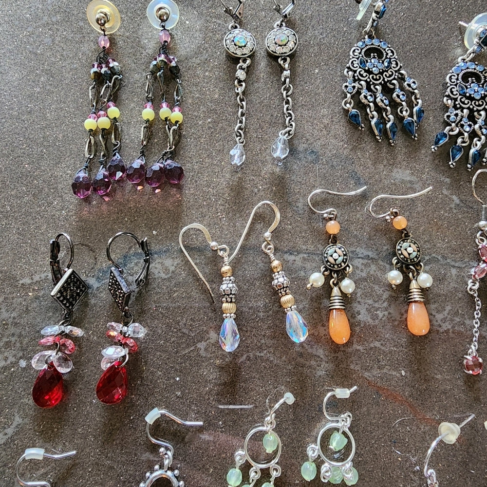 Bundle lot fashion costume jewelry pierced earrings dangle rhinestone dice