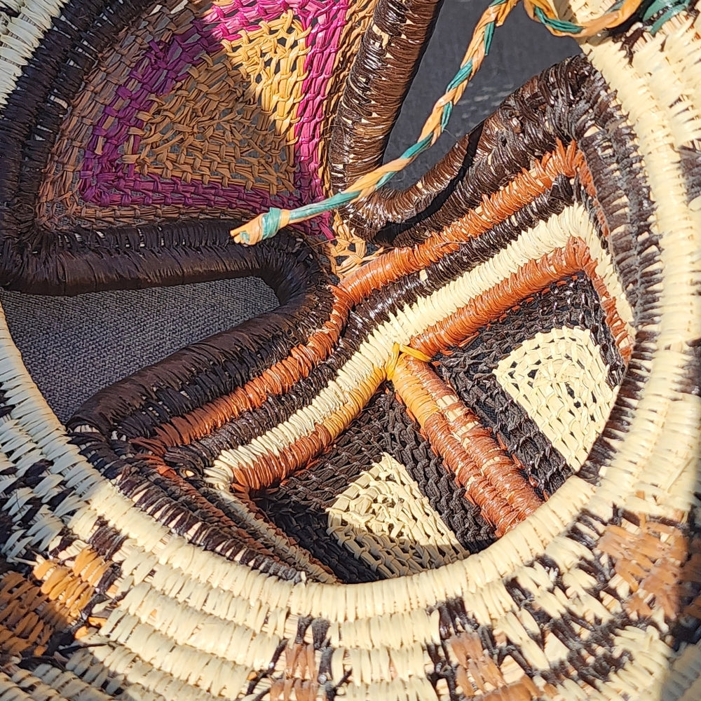 Nemboro Embera hand woven Tribal Art Fibre Mask face wall accent