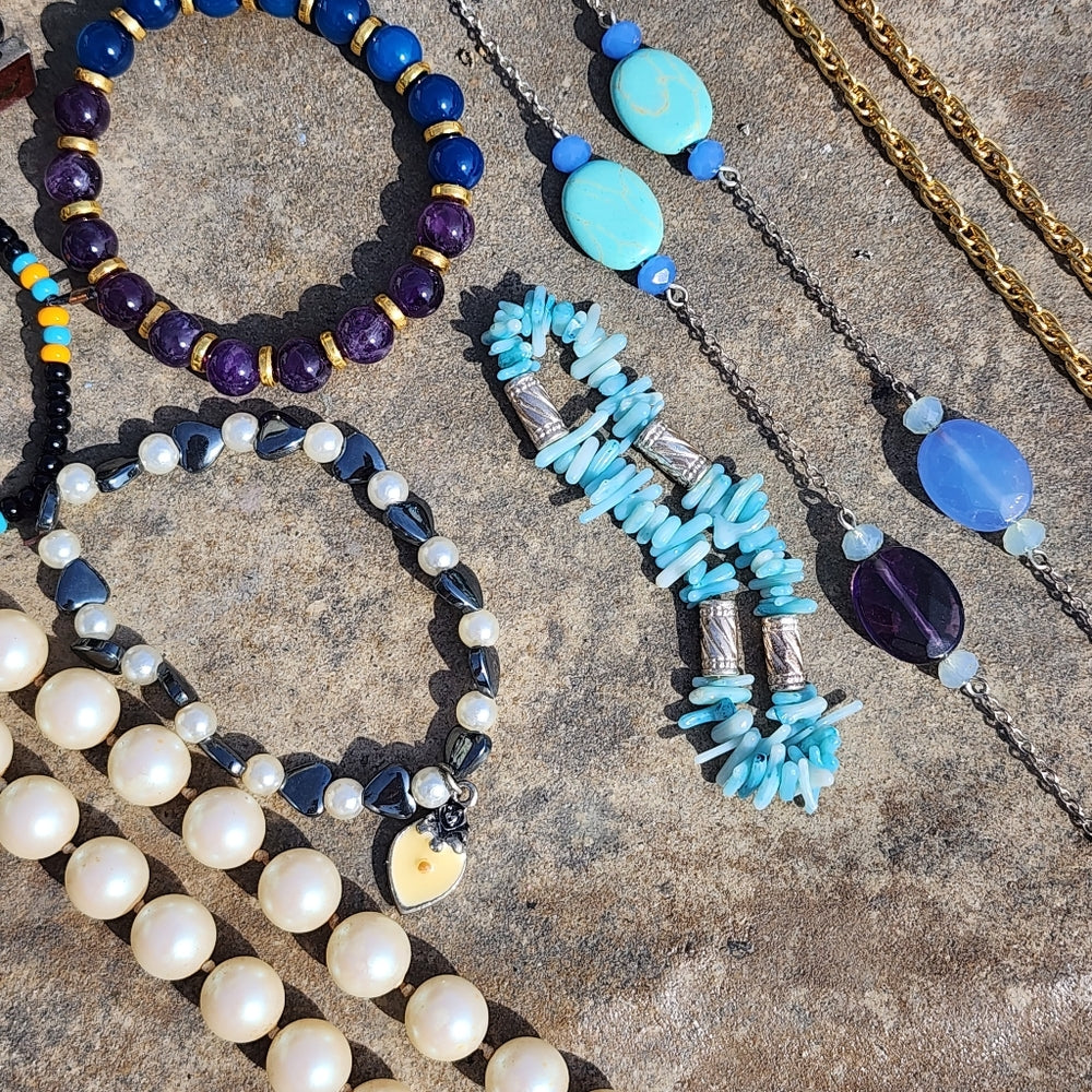 Lot of costume jewelry necklaces bracelets fashion