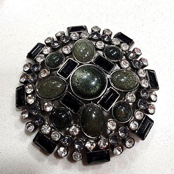 Costume fashion statement jewelry huge chunky rhinestone brooch