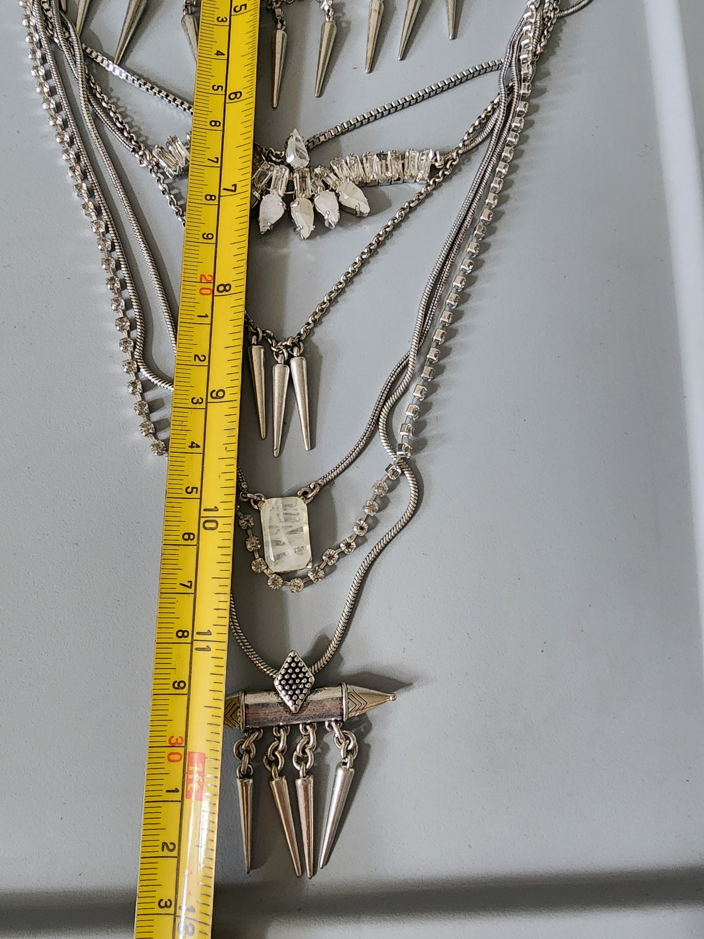 Lucky Brand layered Necklace Silver Tone multi strand
