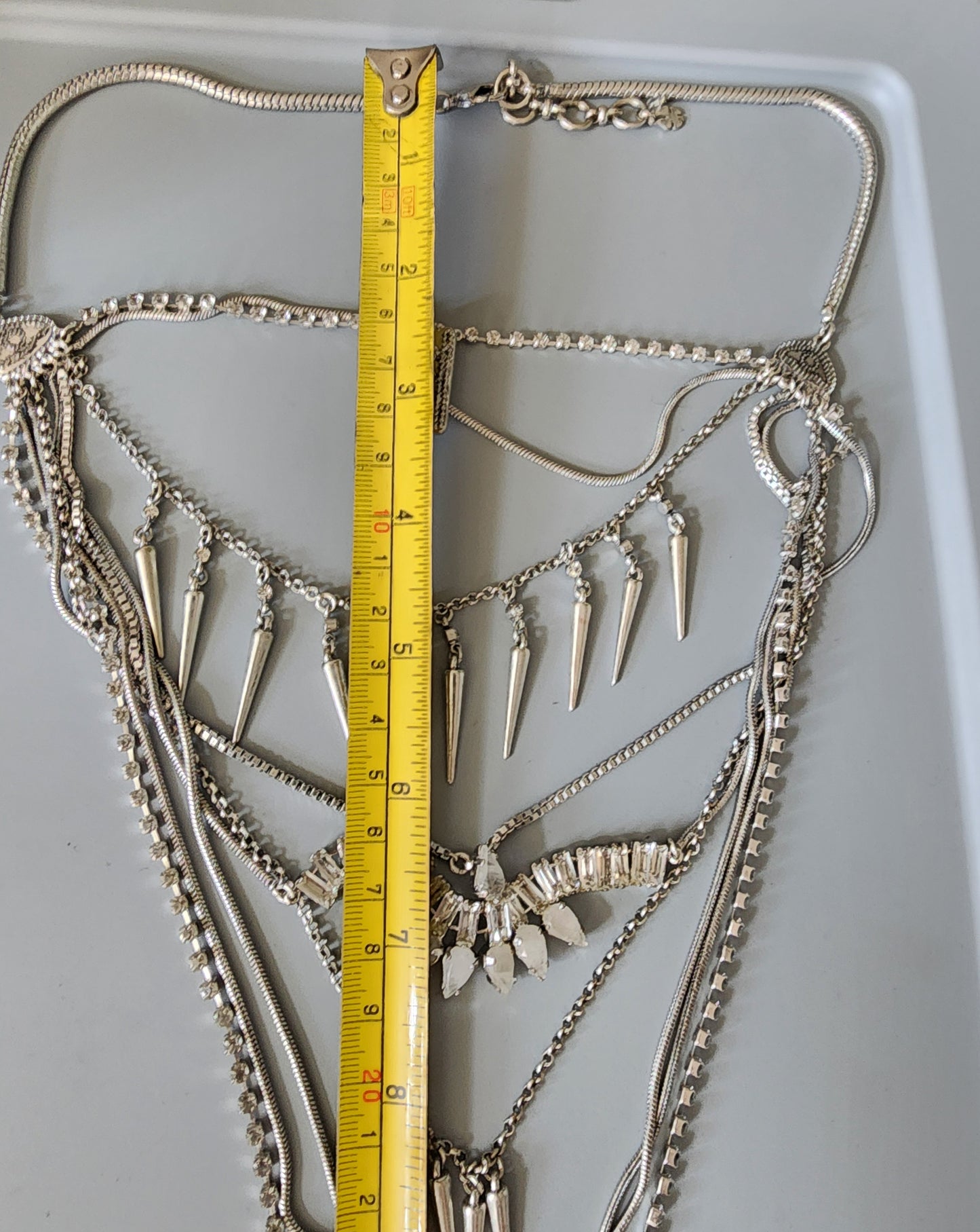 Lucky Brand layered Necklace Silver Tone multi strand