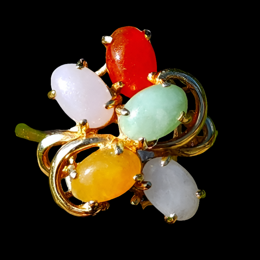 14k gold multi gemstone ring size 6