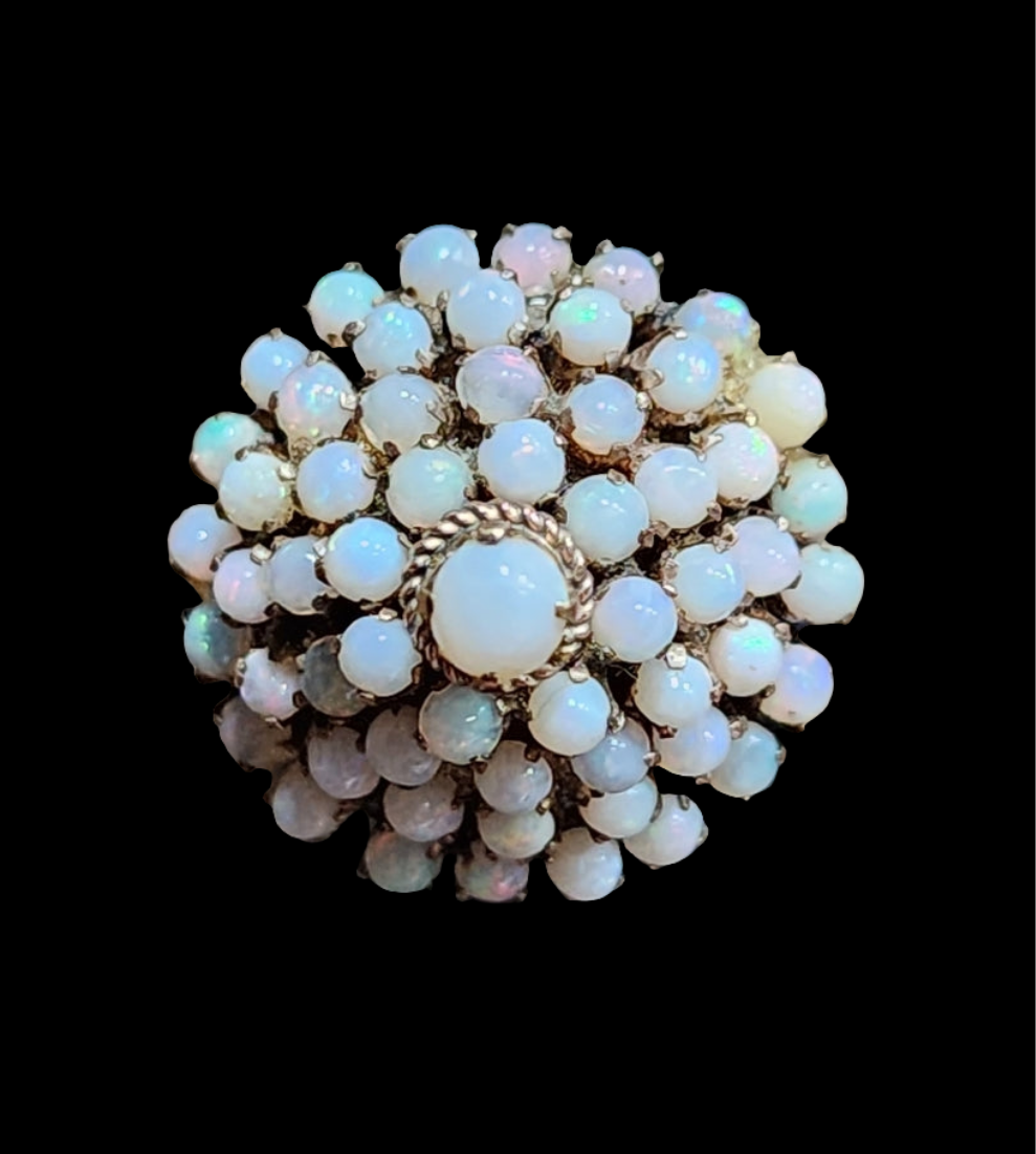Outstanding 14k karat gold thai harem opal ring size 6 fine jewelry wedding