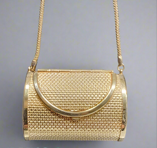 Purse pendant change locket necklace long chain gold tone fashion jewelry golden