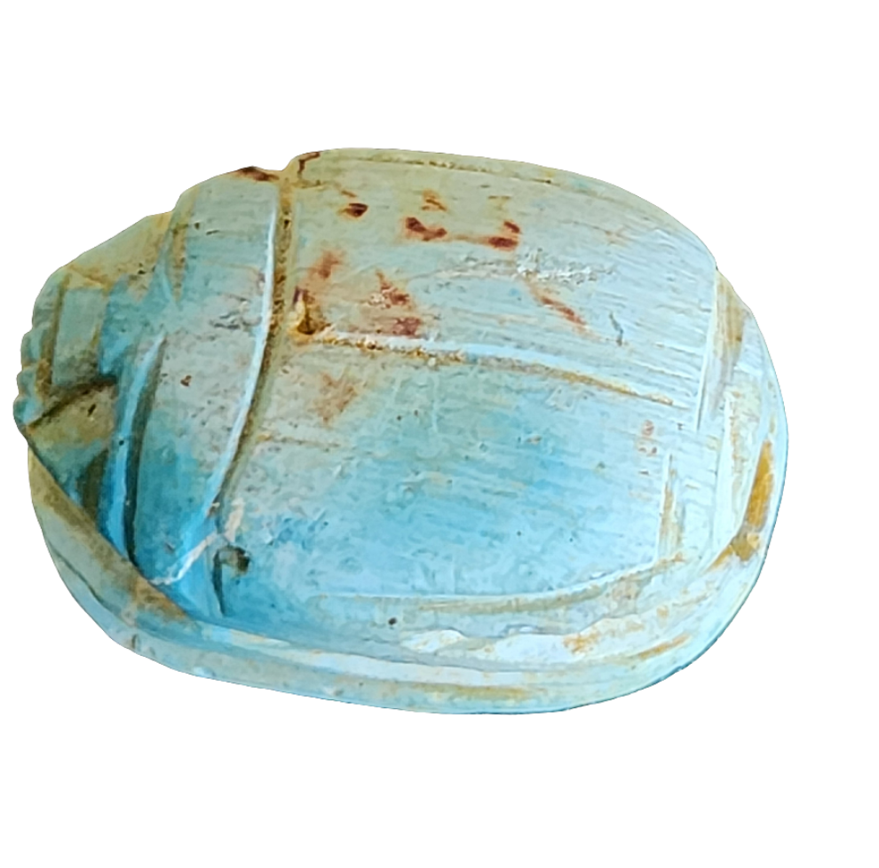 Egyptian Amulet with hieroglyphics carved scarab