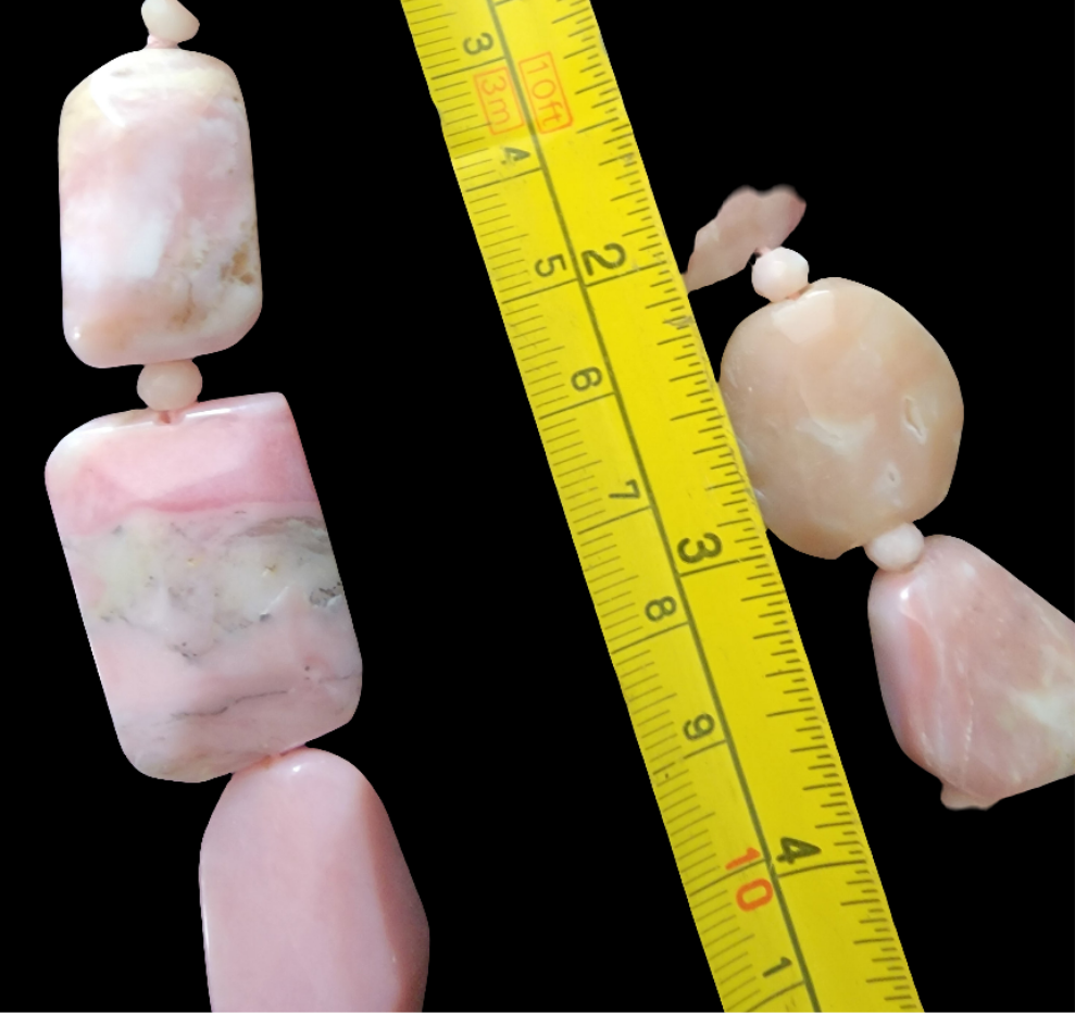 Chunky pink opal necklace