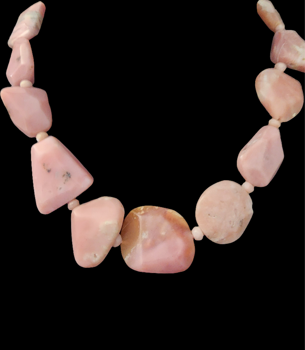 Chunky pink opal necklace