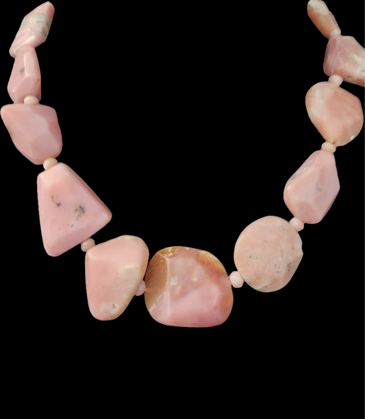 Chunky pink opal necklace