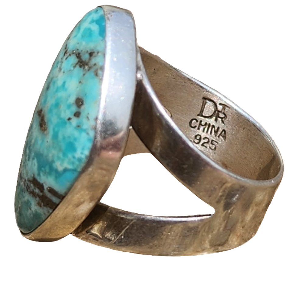 Sterling silver Jay King Desert Rose company turquoise ring size 8.5